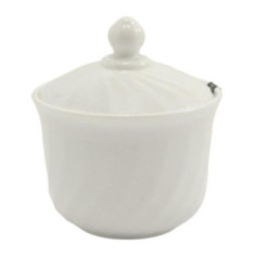 Cukiernica szklana z pokrywką Eva 7x9,5cm biała 2